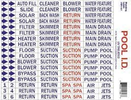 Plumbing label stickers | SP1107 - Benchmark Pool Supply