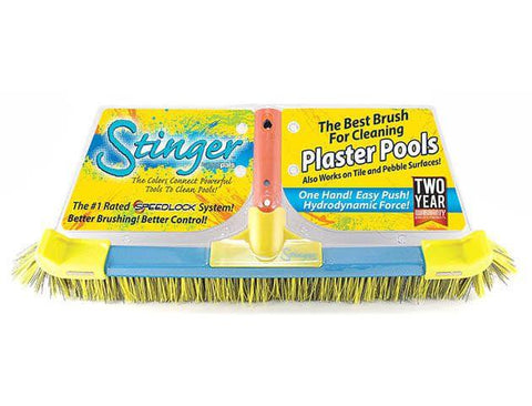 18" Stinger Plaster Pool Brush – 50% Grit & 50% Poly Bristles for Plaster & Concrete for swimming pools
