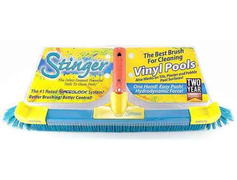 18" Stinger Vinyl Pool Brush – Light Blue Bristles for Delicate Surfaces for swimming pools