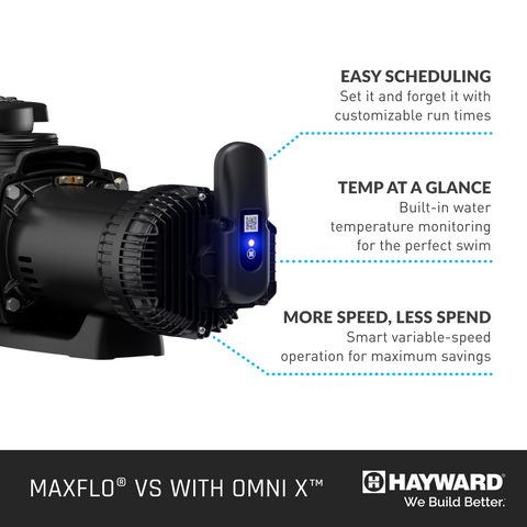 Hayward MaxFlo VS 415 1.65 HP Variable-Speed Pool Pump with OmniX | W3VSP23415