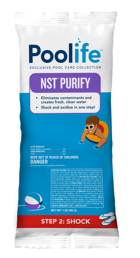 Poolife NST Purify 1lb Bag Front Step 2: Shock
