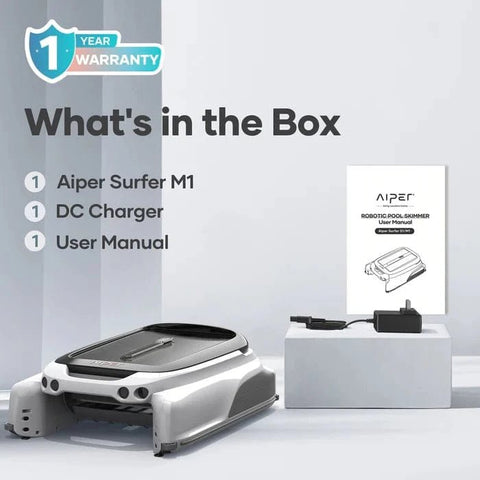 Aiper Surfer M1 – Solar Powered Robotic Pool Surface Skimmer for swimming pools