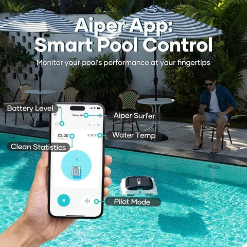 Aiper Surfer M1 – Solar Powered Robotic Pool Surface Skimmer for swimming pools
