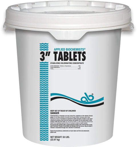 Applied Biochemists 3" Chlorine Tablets – Stabilized Pool Sanitizer Tablets for swimming pools
