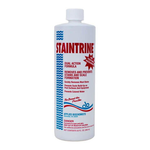 Applied Biochemists Staintrine – Pool Stain Preventer & Remover, 1 Qt for swimming pools