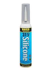 Boss 315 Clear Silicone Sealant – Waterproof 8 oz