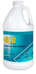 GLB Aqua Silk Chlorine-Free Pool Sanitizer bottle for genuine OEM pool chemical treatment