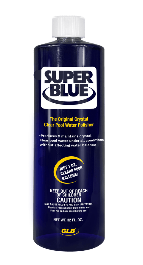 GLB Super Blue Clarifier – Concentrated Pool Water Clarifier (1 Quart) for swimming pools