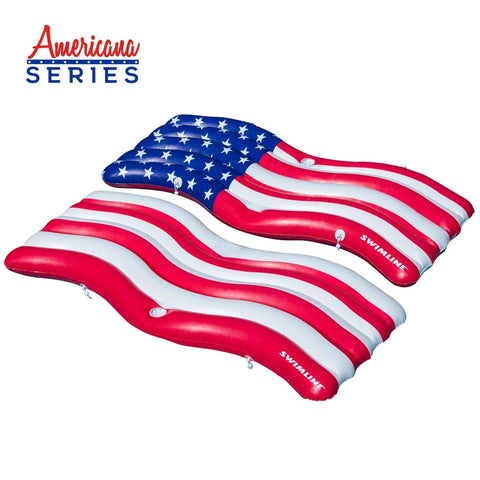 Swimline Americana Flag Connector Mat Set – 2 - Piece Floating Lounger | 90346 Pool Toys for swimming pools