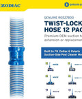Zodiac Twist Lock Hose Kit – Complete Pool Cleaner Replacement Set for swimming pools